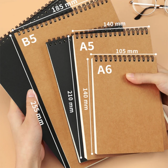 LE Khaki Black Cover Notebook Blank Paper Daily Writing Planner Office  School Supplies Stationery - AliExpress