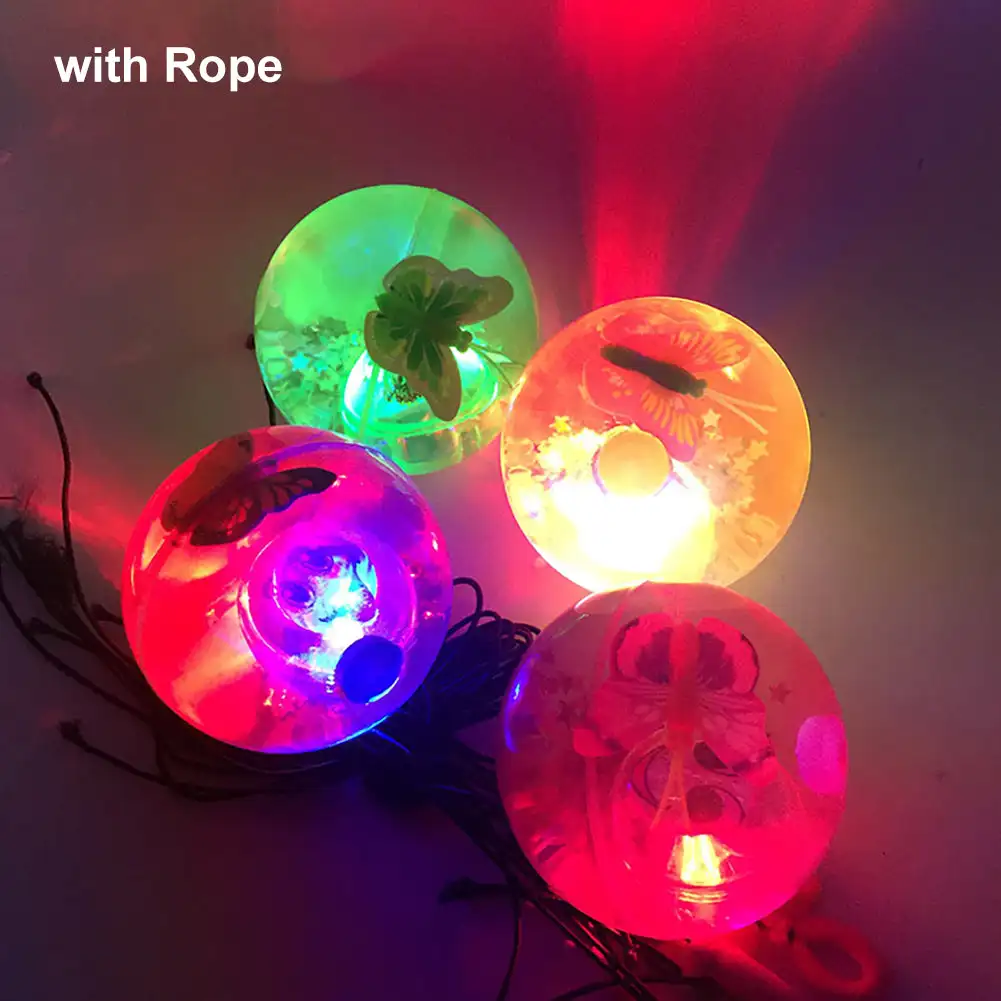 Colorful Flash Jumping Ball Children Luminous Toys Glowing Bouncy Ball Kids LED Glitter Elastic Ball Outdoor Fun Lato Toys 5
