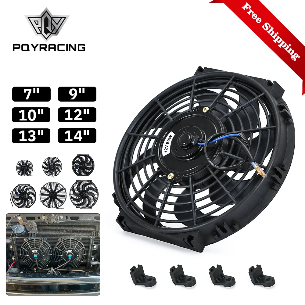 Electric Fan Car Fan Universal 9" 10" 12" 14" Motor Engine Radiator Oil Cooler Cooling Pull Push Fan 12V 80W
