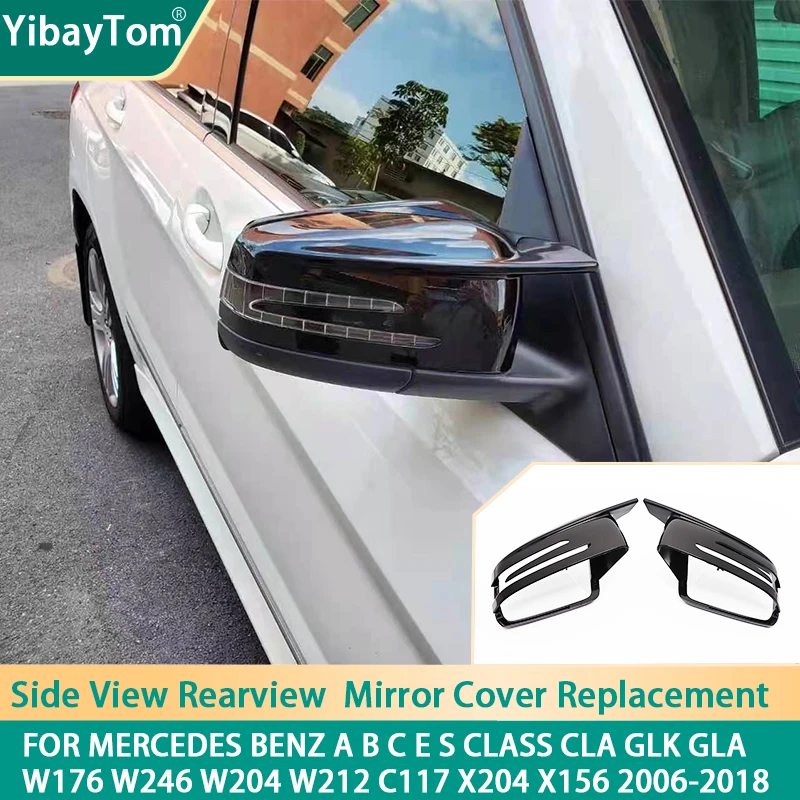 

M Style Side Mirror Cover Caps for Mercedes Benz W176 W246 W204 W212 W221 C117 X204 X156 Carbon Fiber Pattern car accessories