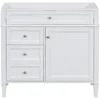 36 in Bathroom Vanity Without Sink,Modern Bathroom Storage Cabinet with 2 Drawers and a Tip-Out Drawer,Solid Wood Frame, (White) 5