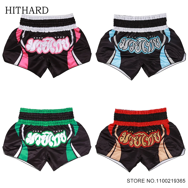 

Muay Thai Shorts Embroidery Boxing Shorts Child Women Men Breathable Free Combat Grappling Sparring MMA Kickboxing Fight Pants
