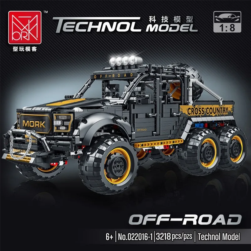 Moke 021016-1 Buliding Blocks Black Pickup Gold Raptor Off Road Vehicle Mechanical Assembly Toys Regalo Per Bambini Amici