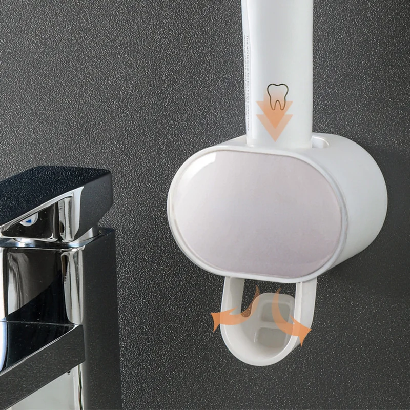 Bathroom Accessories Automatic Toothpaste Dispenser Squeezer Toothbrush Holder Dispenser Wall Mount Stand for Home Bathroom