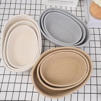 Oval Woven Storage Basket Cotton Rope Woven Basket Simple Table Top Sundries Bedside Storage Basket Cosmetics Storage Basket 1