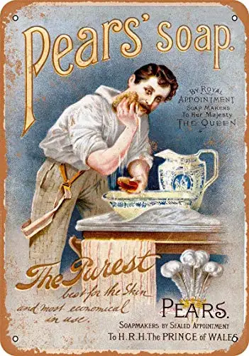 

1888 Pear's Soap Vintage Look Metal Sign 8x12 Inch