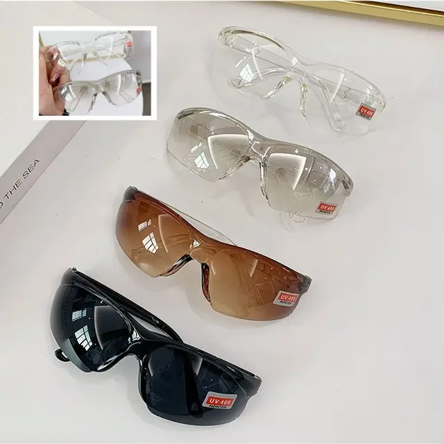 Lunettes de soleil de protection du travail UV400, lunettes anti-poussière, lunettes coupe-vent, lunettes de soleil de cyclisme, degré porteurs, sable vert, 1PC 1