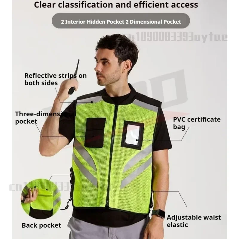 Motorcycle riding Safety clothing Reflective Vest Motorcycle Travel Night Fluorescent Breathable Biker Vest
