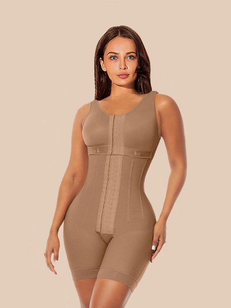 Women's Chest-Packed Body Shaper Postpartum Fajas Colombianas Postpartum Recovery Adjustable Shapewear Butt Lifter Shapewear