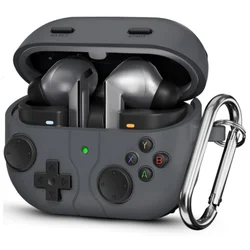 Cute Cartoon Game Design Silicone Protective Earbud Case with Cleaning Kit and Keychain - Galaxy Buds 3 (Black)