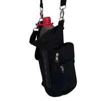 Magnetic Water Bottle Holder Gym Water Bottle Carrier Bag W/ Phone Pocket Handle Shoulder Strap 5 Built-in Magnets Water Bottle 2