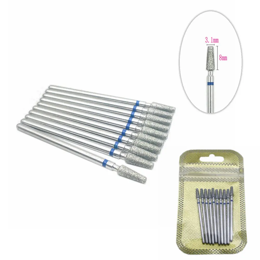 10pcs B Series Taper Shape Nail Diamond Drill Bit For Electric Manicure Machine Accessories  Mills Cutter Ce Passed 6