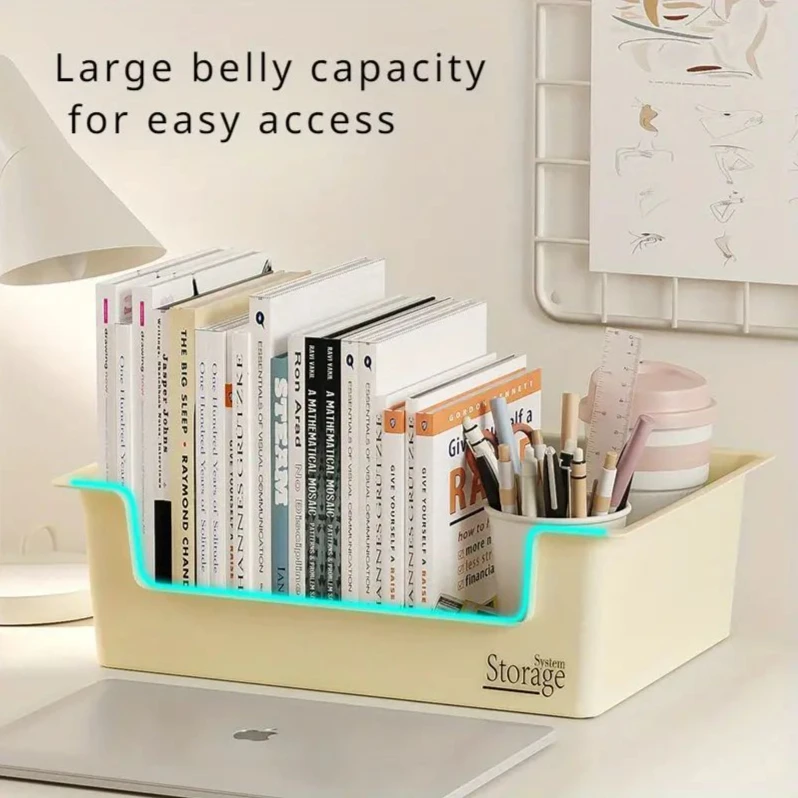 Space-Saving Bookcase Books Under-Desk Rolling Storage Box With Wheels Magazine Rack Organizer Organizing Accessories Office