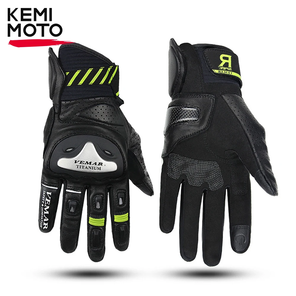 

Motorcycle Gloves Men Leather Retro Moto Gloves Touch Screen Protective Motocross Motorbike Gloves Breathable For Summer