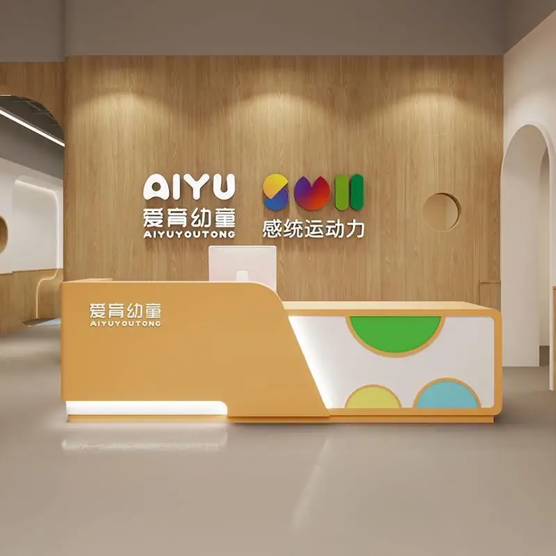 Children Park Counter Cash Desk Table Aesthetics Center Reception Hotel Dance Kindergarten Front Early Education Style Bar