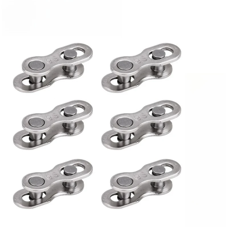6Pairs Bicycle Quick Link Reusable Carbon Steel Chain Connectors for 6/7/8/9/10/11/12 Speed Chains Silver Gold