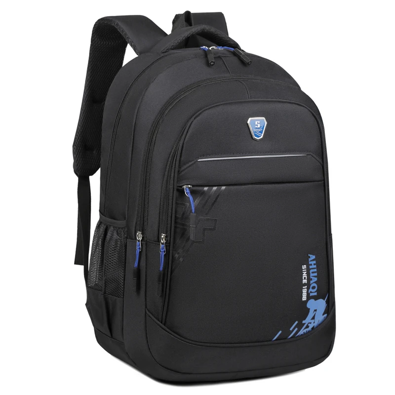 Unisex large-capacity backpack with zippered compartments and padded back panel, made of high-quality and durable polyester, fea