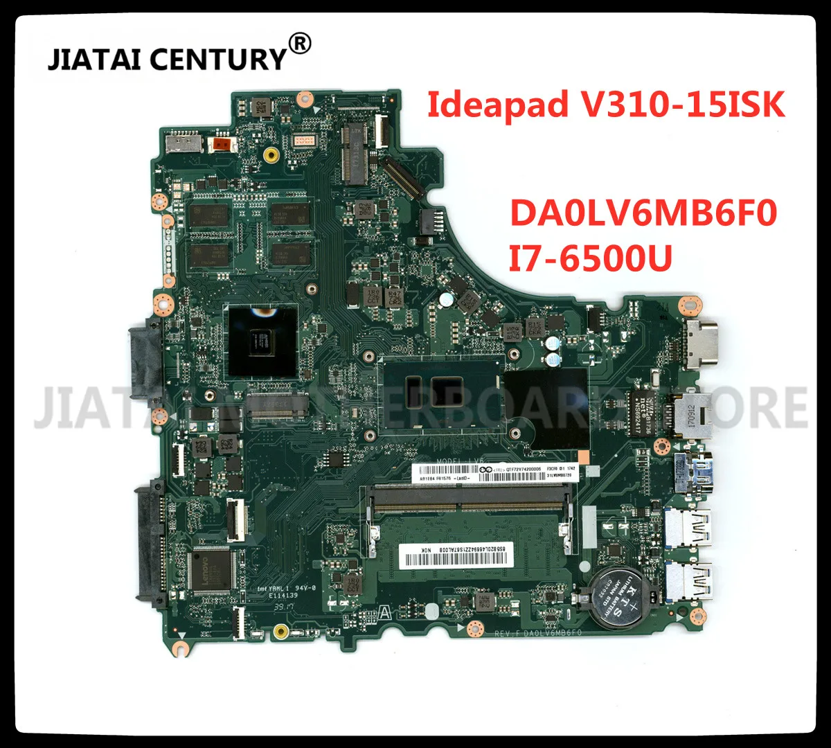 

DA0LV6MB6F0 для Lenovo E52-80 V310-15ISK V310-15IKB V310-15 I7-6500U системная плата CPU на baord 4GB DDR4 Test 100% оригинал