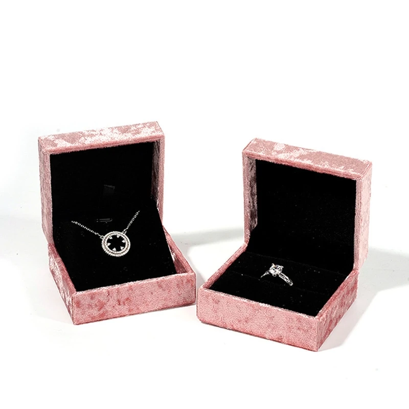 

Retro Velvet Ring Case Necklace Gift Box Bracelet Box for Wedding Proposal Jewellery Organizer Earring Box 2 x 2 Inch R7RF