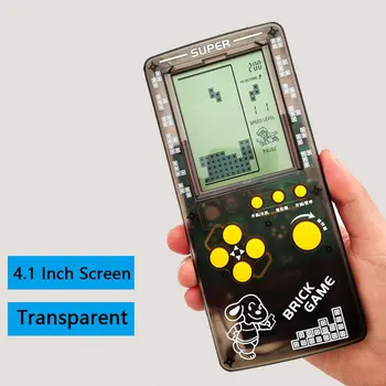 Console di gioco classica a grande schermo Giocatori di giochi portatili Giocattoli educativi per l'infanzia nostalgici trasparenti per alleviare lo stress per adulti
