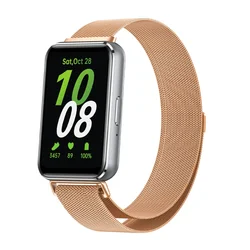 Magnetic Milanese Loop Stainless Steel Bracelet Strap for Fitness Tracker Bands (Rose gold)