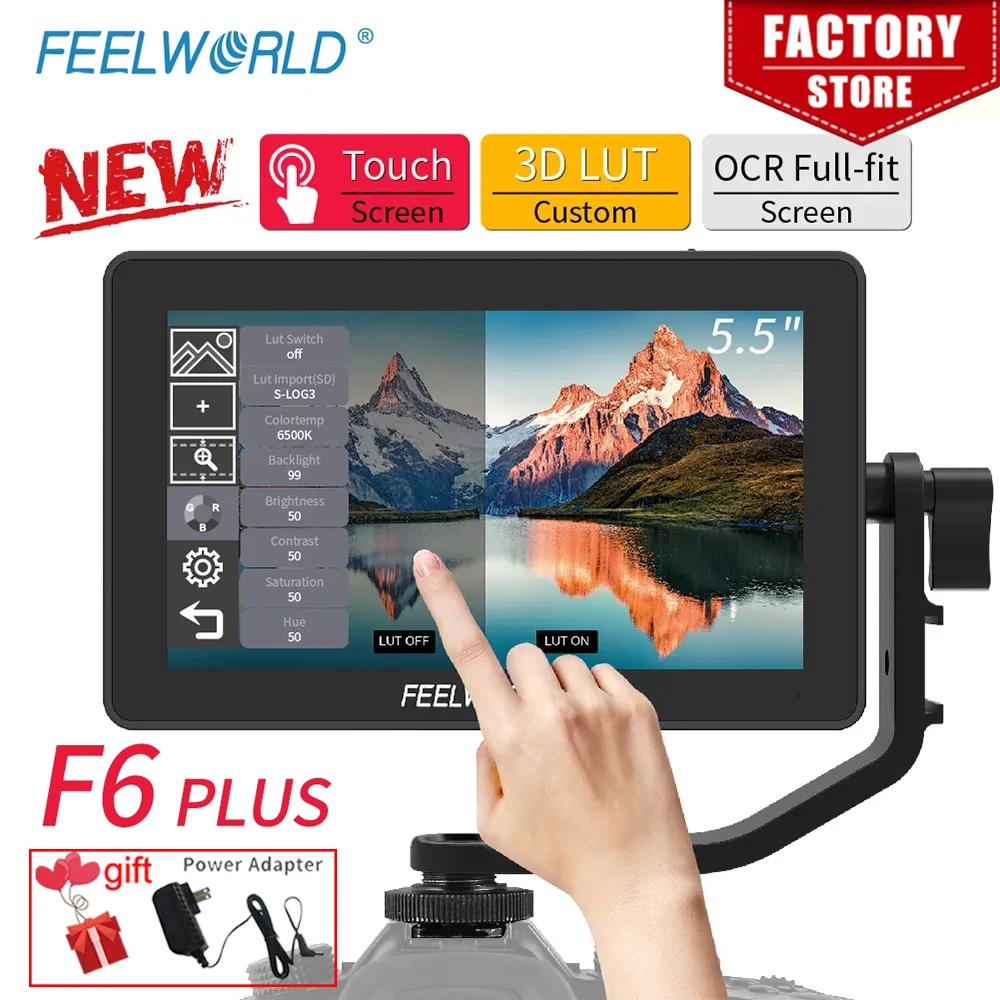 Feelworld F6 Plus 5.5 Pollici 3D Lut Touch Screen 4K Hdmi Monitor Full Hd 1920X1080 Ips Dslr Camera Monitor Da Campo Per Fotocamere Nikon