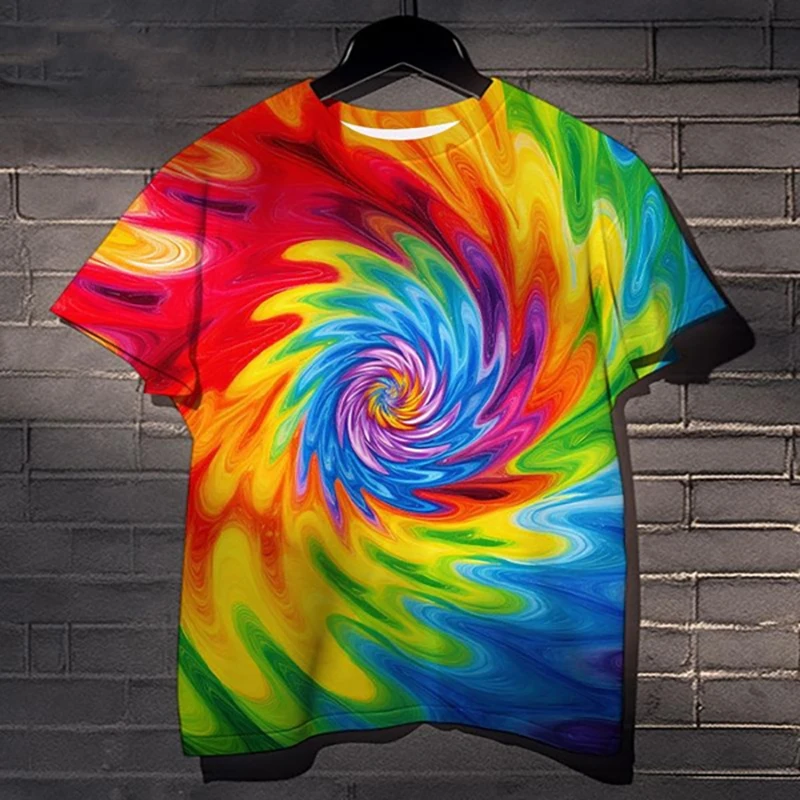 Colorful Tie Dye Graphic Short Sleeve T Shirt