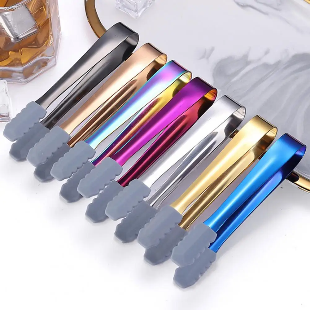 Stainless steel mini food tongs for party kitchen serving cooking ice sugar