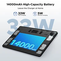 Tablette PC DOOGEE U14 2 en 1 avec WIFI, Gemini Ai, écran Incell de 14 pouces 2.2K, batterie de 14000 mAh, 56 Go de RAM (8+48), 256 Go de ROM, appareil photo principal 16MP, Widevine L1, compatible avec les tablettes intelligentes. 5