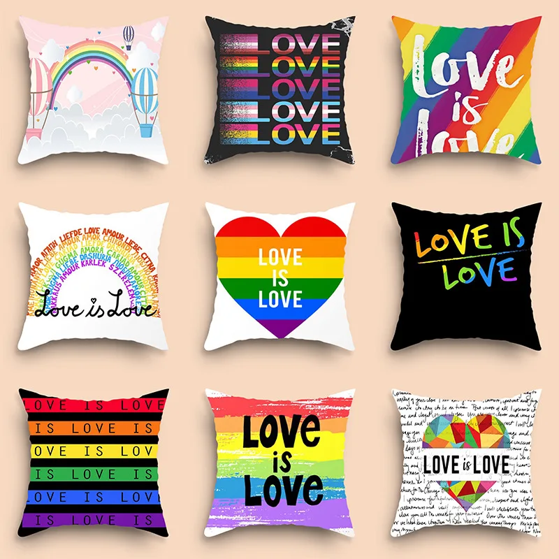 Rainbow Pillow Room Decoration Pillowcase Rainbow Print Rainbow