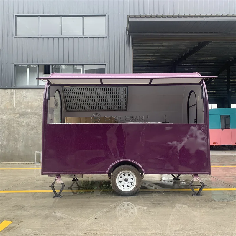 Outdoor Food Kiosk Small Taco Ice Cream Fast Food Cart Pizza Mobile Bar Cart Good Selling Coffee Trailer Food Truck For Sale custom hot selling disposable food grade paper tea coffee cup vasos de paper takeaway containers