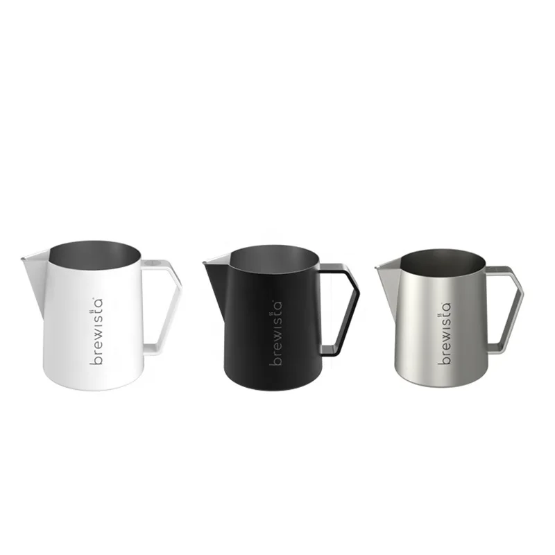 

Brewista Portable Latte Art, 304 Stainless Steel Milk Jug, Frothing Pitcher, Thermometer, Coffee Milk Jug, 16oz