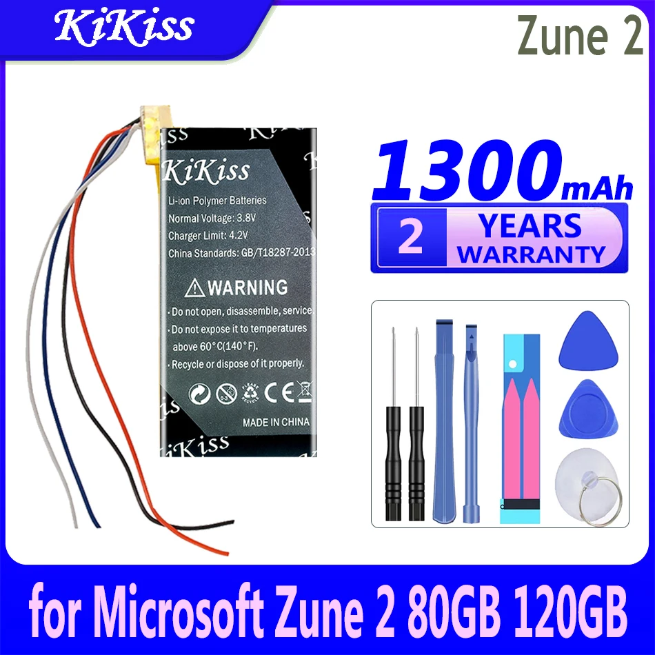 

1300mah KiKiss Powerful Battery for Microsoft X814399-001 Zune 2 80GB 120GB 4G 8G