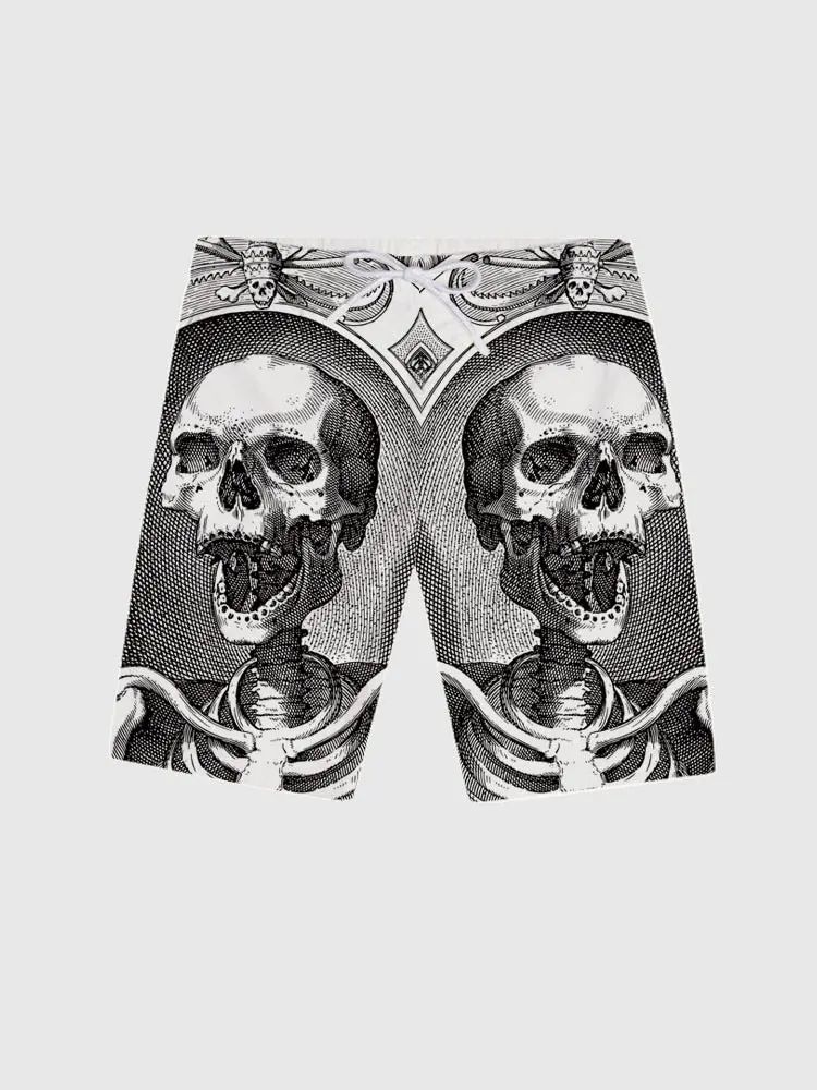 Hawaiian Horror Skull 3D Print Men's Short Pants 3D Printed Swimsuit Swim Trunks Beach Shorts Skateboard Sport  Ice Shorts 4