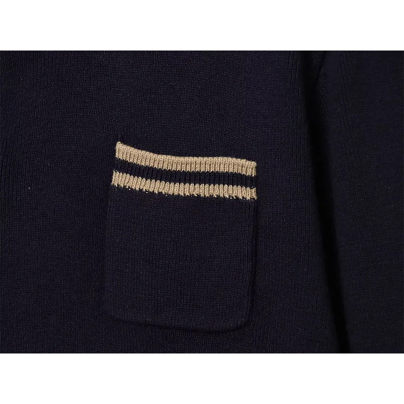 Women Jacket Fashion Color-Block Knitted Short Coats Casual Autumn Winter Jackets For Women Long Sleeve Knitwear New Outerwear