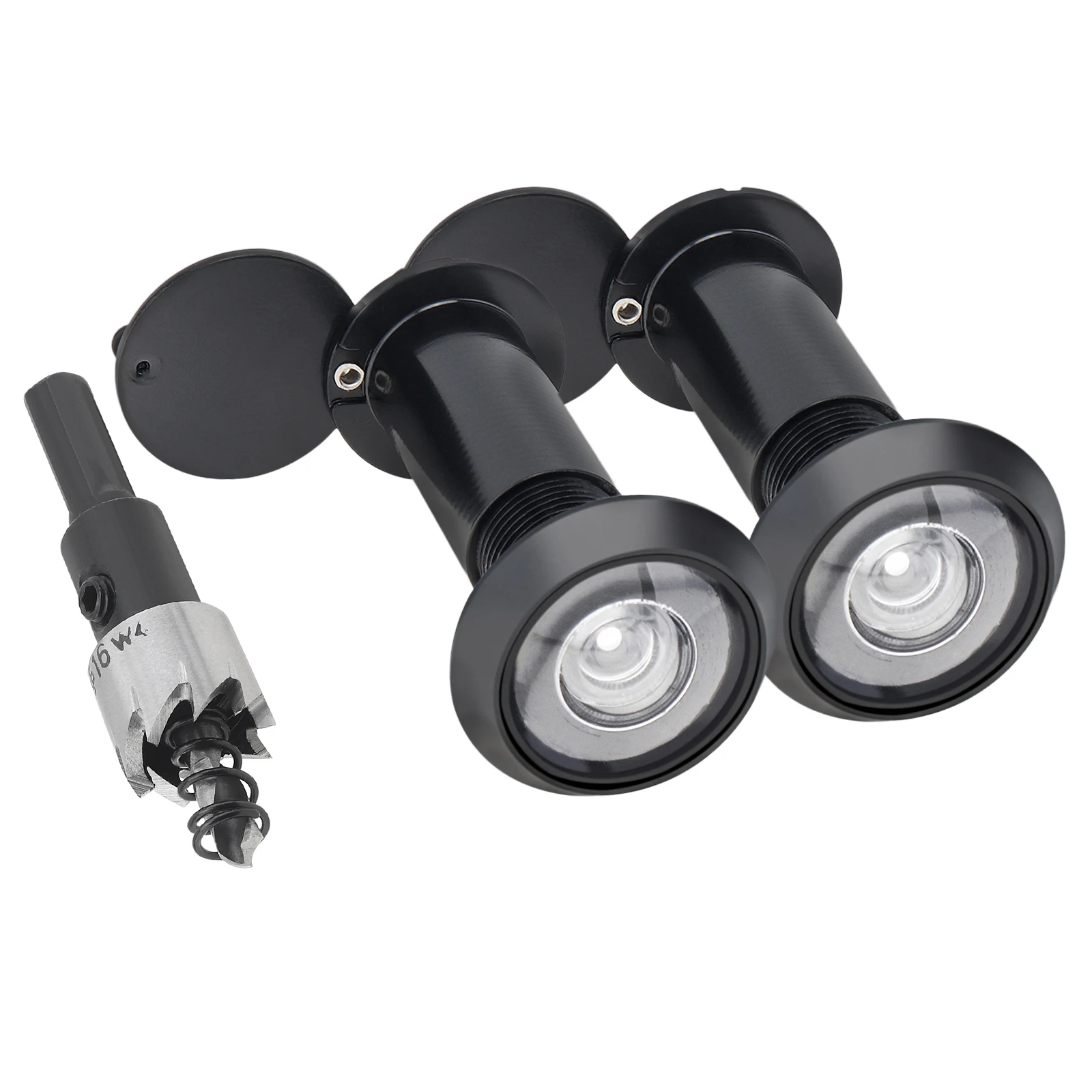 

2pcs Zinc Alloy Viewer Peep hole Drill Bit Set for 1.57inch to 2.56inch Doors Thickness Home Office Hotel with Security Peek