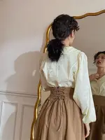 Autumn Outfit Set Women's 2023 New Court Sle Retro irt Versatile Mid-Length A-Line  Skirt for Pear aped Body - Image 5