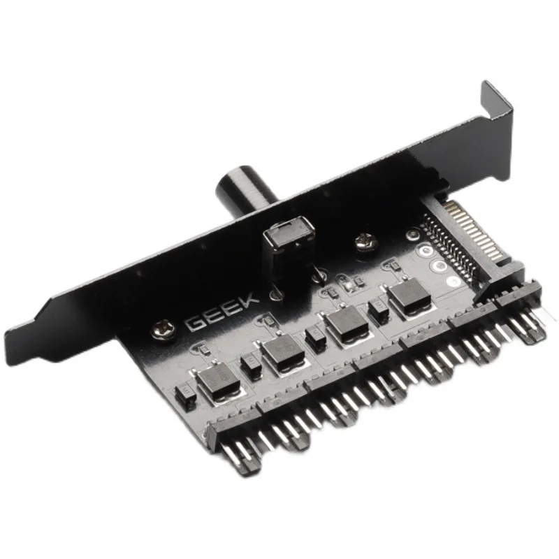 Computer Chassis Fan Speed Control Hub 3 Pin/4 Pin Stepless Variable