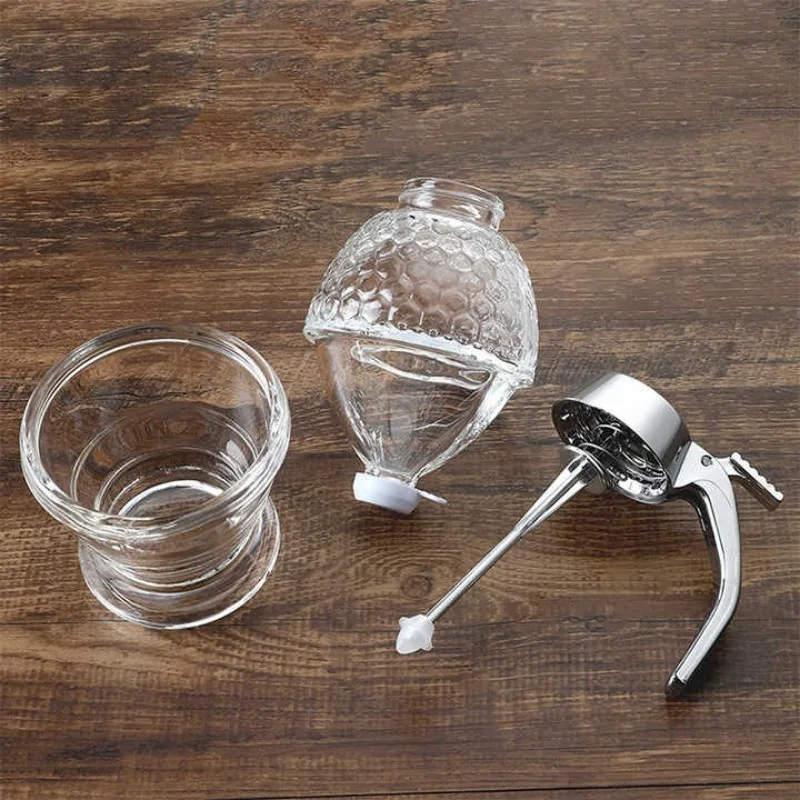 Syrup Extruder Juice Dispenser Bottle Jar Honeypot Honey Syrup Dispenser Press Type Lower Spear Storage Tank Sealed Tank syrup dispenser