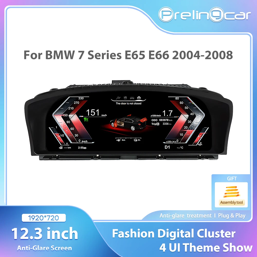 Panneau LCD de 12.3 Pouces pour BMW Série 7 E65 E66 de 2004 à 2008, Affichage Numérique
