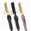 Custom Private Label Diamond Handle Electric Copper Hot Comb High Temperature Hot Hair Straightener for Wet Dry Curly Hair 3