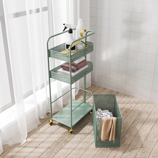 Seam Bathroom Clothes Basket Kitchen Narrow Seam Shelf Storage