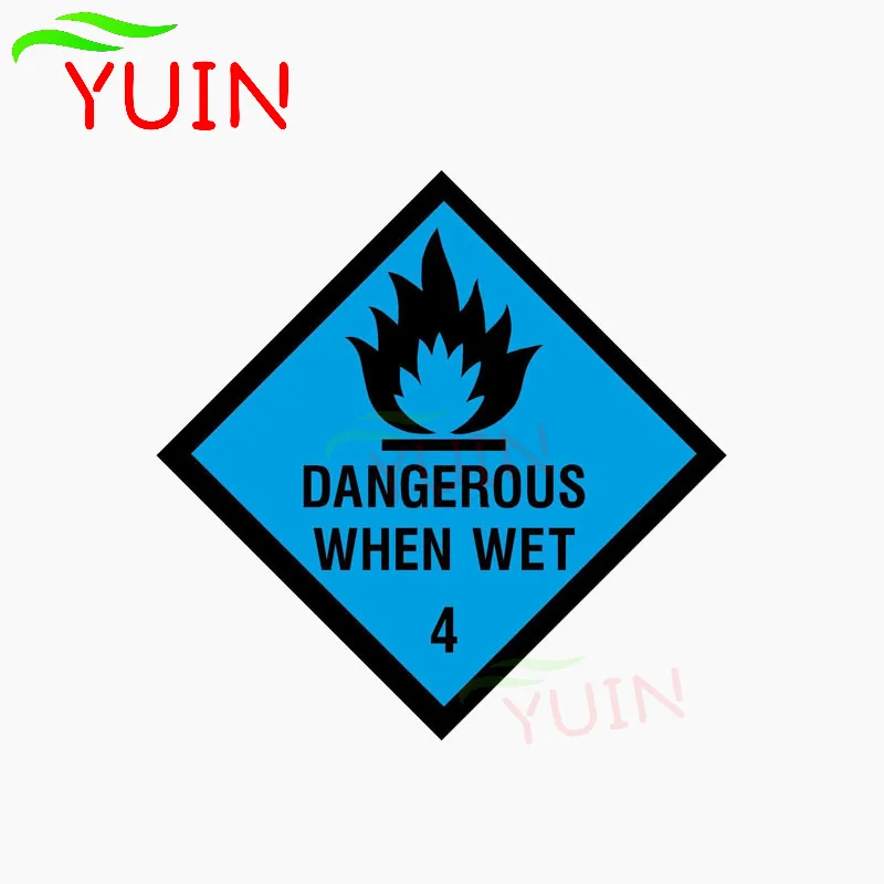 

YUIN Lnterest DANGEROUS WHEN WET Car Sticker Personality Motorcycle Auto Parts PVC Decoration Waterproof Sunscreen Decal 10*10cm