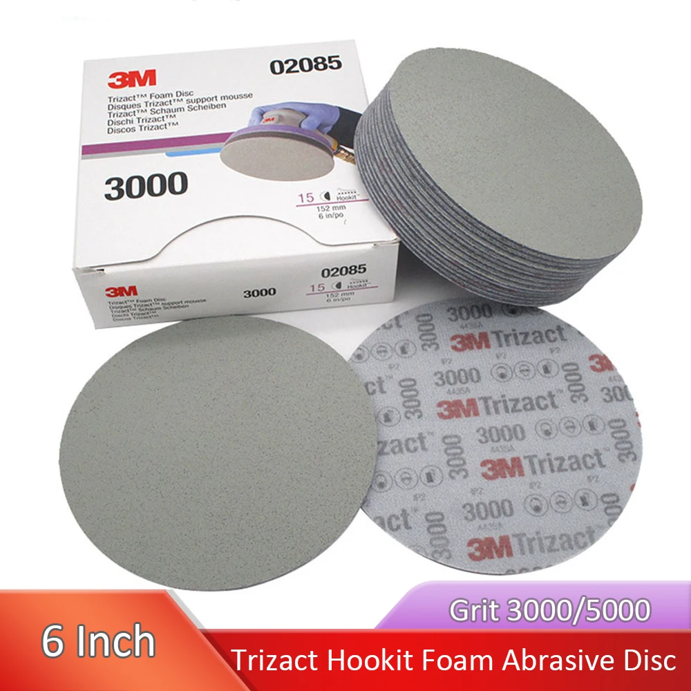 6 Inch Circular Sandpaper 152mm Flocking Sponge Sanding Disc Velvet  Wet & Dry Hook Loop Trizact Hookit for Polishing & Grinding