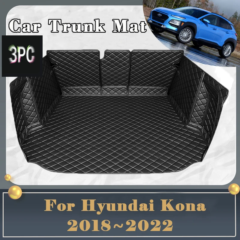 Polymères de coffre de voiture pour Hyundai, Kona, Alzai, OS 2018 ~ 2022, D343, résistant, entièrement entouré, accessoires d'escalade arrière, 2021