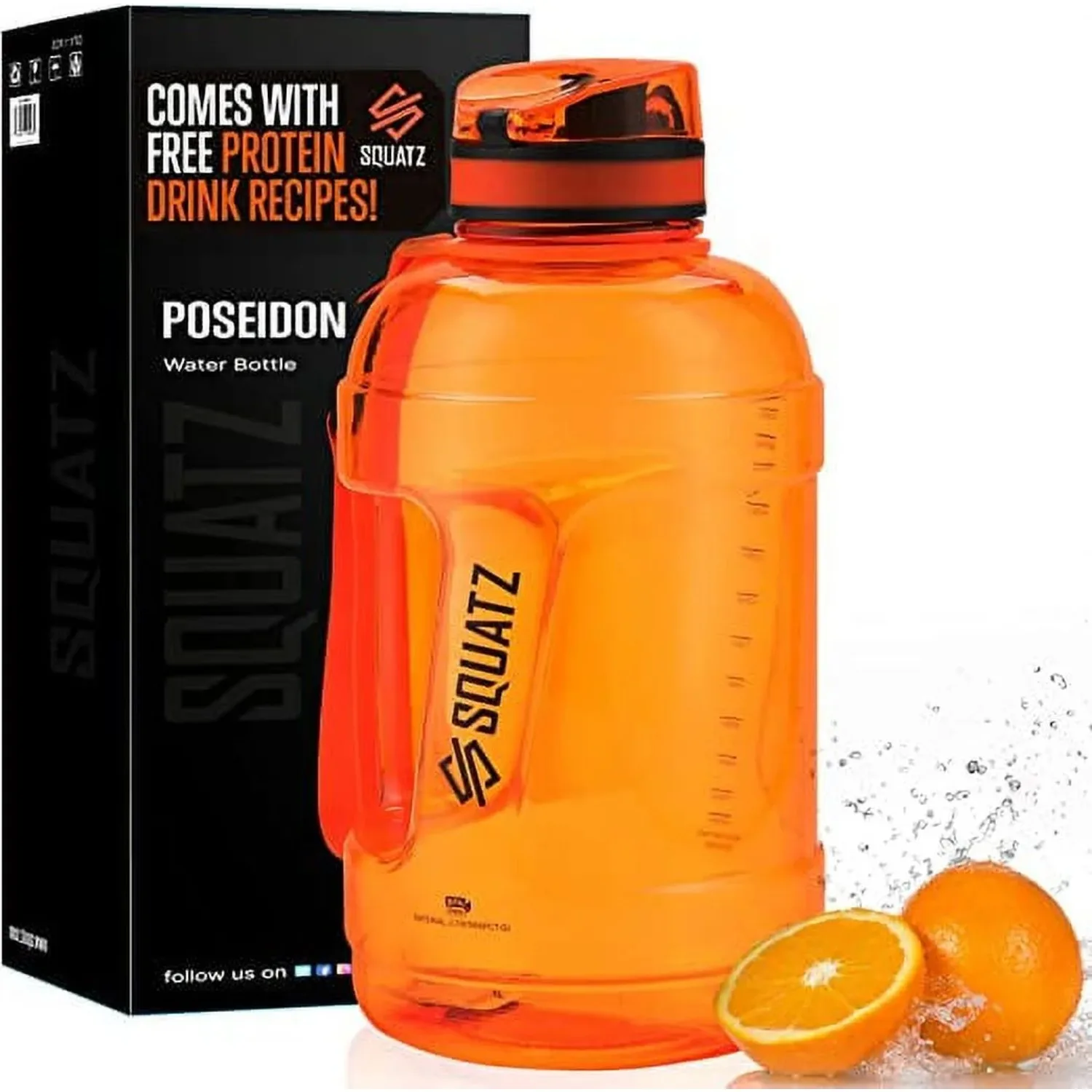 78 Oz Poseidon Series Sports Water Bottle-Premium Quality Big Volume Wide Mouth protein Shake Gym Flask