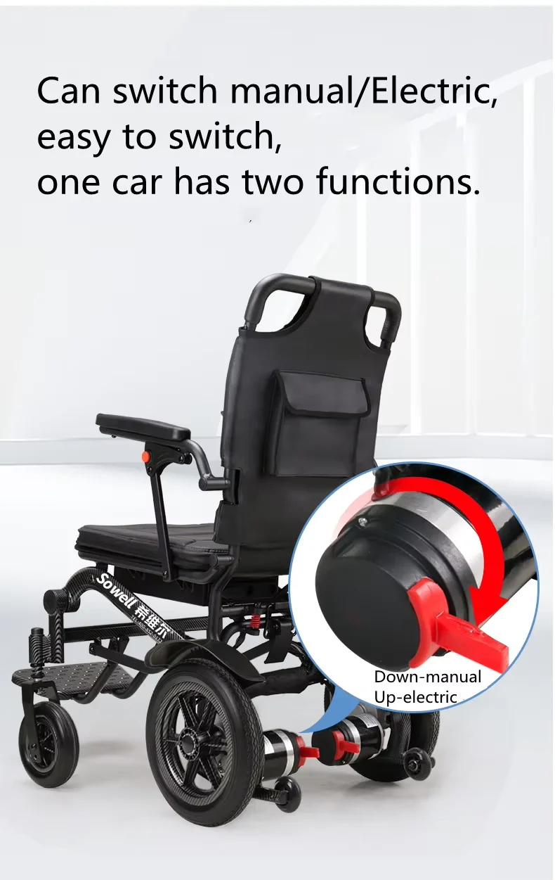 Folding electric wheelchair aluminum lightweight fast lithium battery
