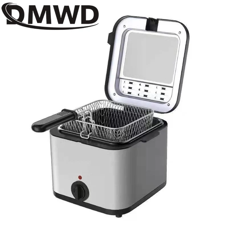 2.5L Electric Deep Fryer Adjustable Thermostat Oil Oven Hotpot Frying Machine Heating Cooker