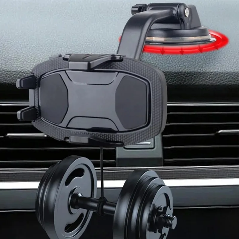 Universal Car Mount Stand with Suction Cup Base - Adhesive Sticker Disc for Mobile Phones and GPS Devices
