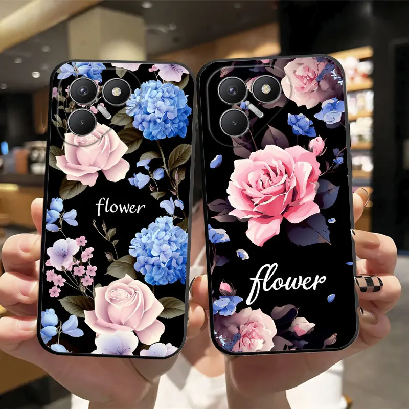 Sleek Silicone Shockproof Phone Case - Ultra Fashion Print, Black